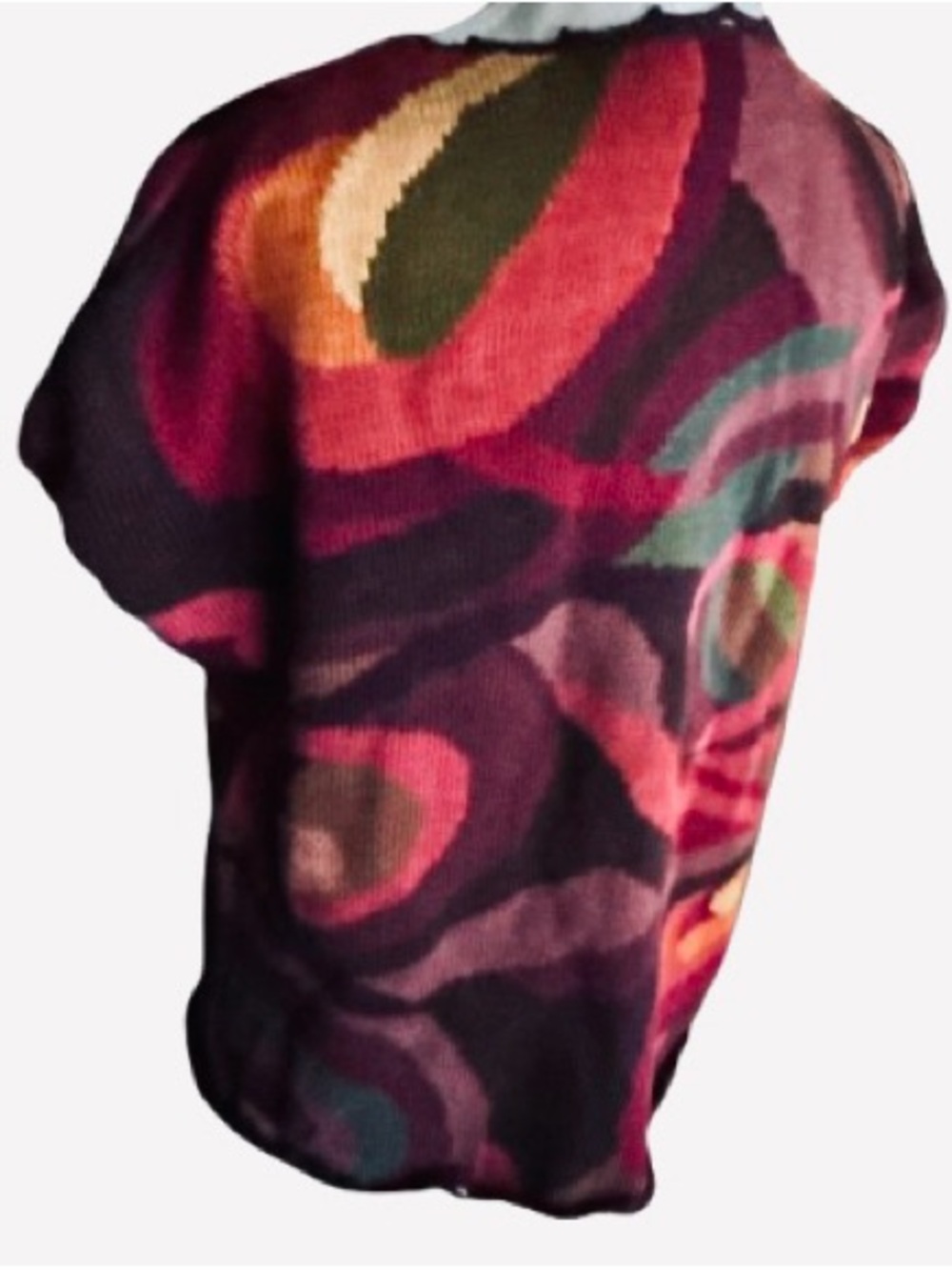 Vintage Pima Cotton PERUVIAN CONNECTION  Short Sleeve Cardigan Knit Sweater - Picture 8 of 15